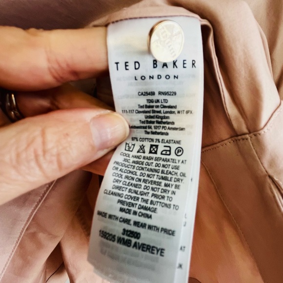 Ted Baker Avereye Rose Light Pink Blouse Batwing Popover Size 12/14 - Picture 11 of 11